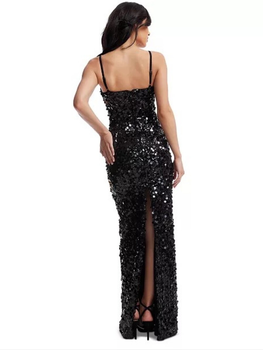 Dress the Population Black Sequin V-Neck Jumpsuit Gown - Picture 3 of 16